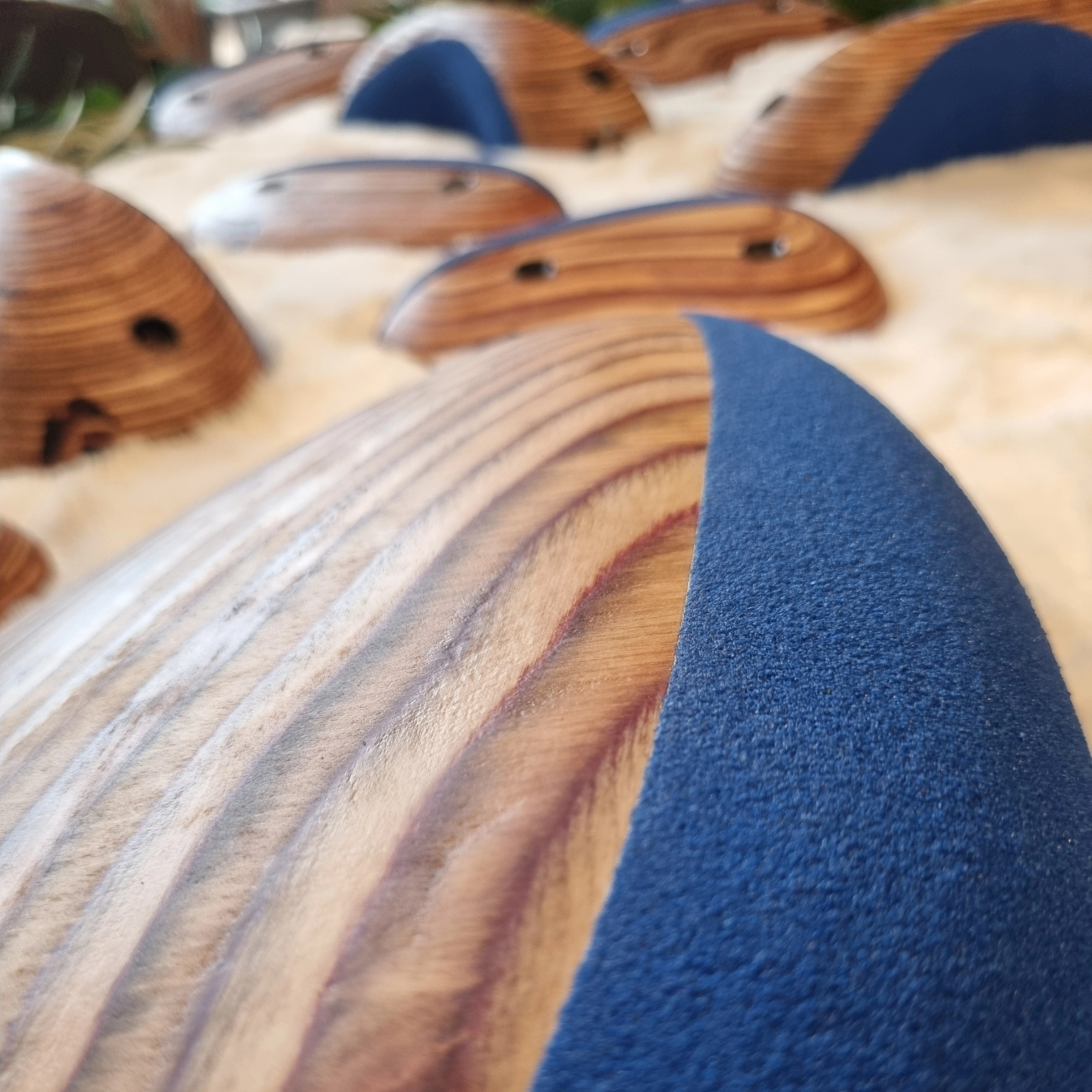 détails du grip couelur bleu
